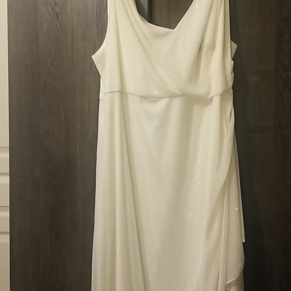 Long white & silver gown
